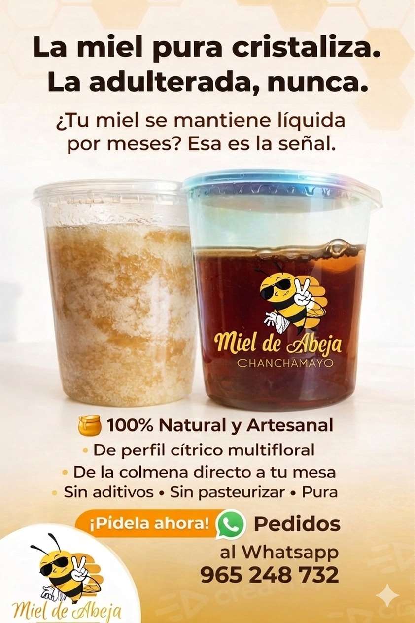 Comparación miel pura vs adulterada